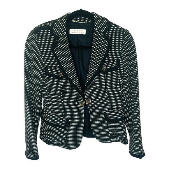 Rag & Bone Wool Micro Dot Black Blazer SZ medium - Picture 3 of 10